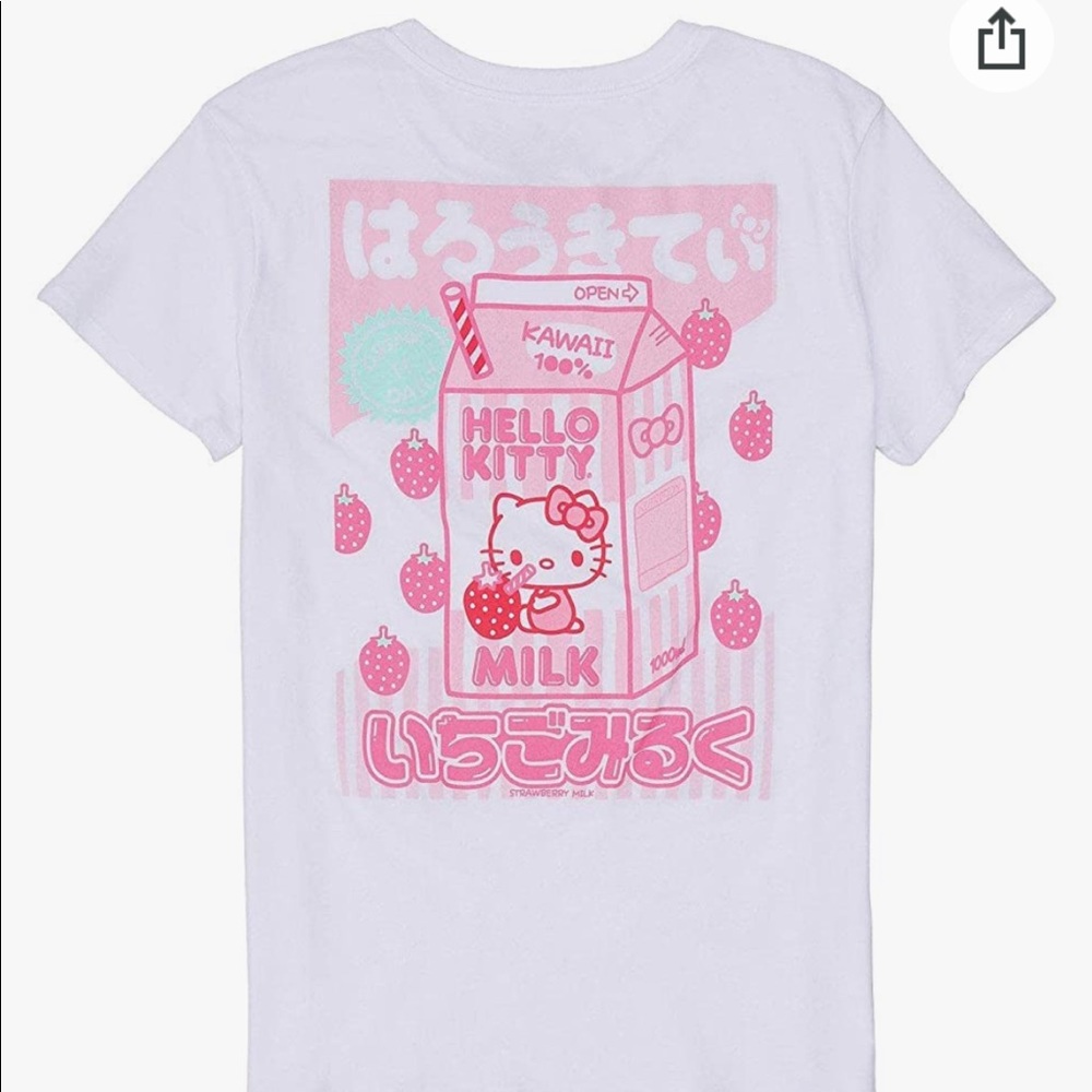 Hello Kitty Strawberry Milk Boyfriend Fit Tee